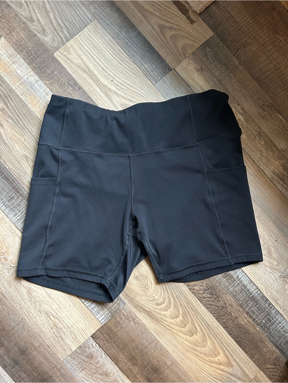 High-Rise Black Women's Biker Shorts